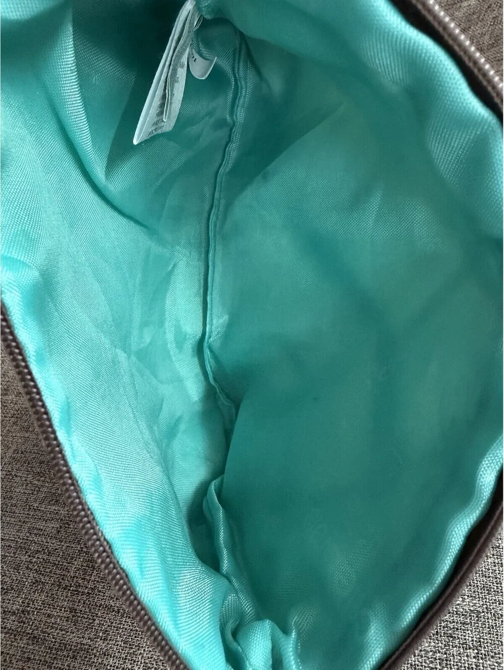 Thirty One Mini Zipper Pouch In Sea Plaid Cosmetic Bag 7.5”x5”